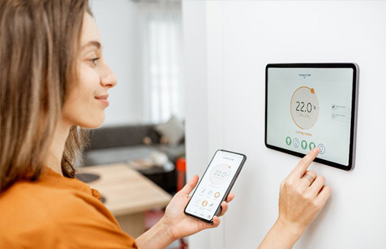 woman access smarthome system