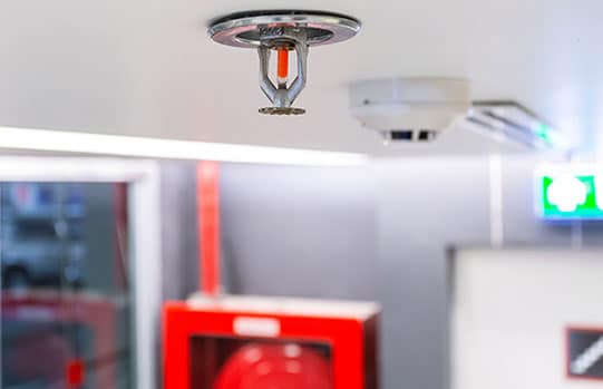 water sprinkler and smoke detector for fire accident multi-unit